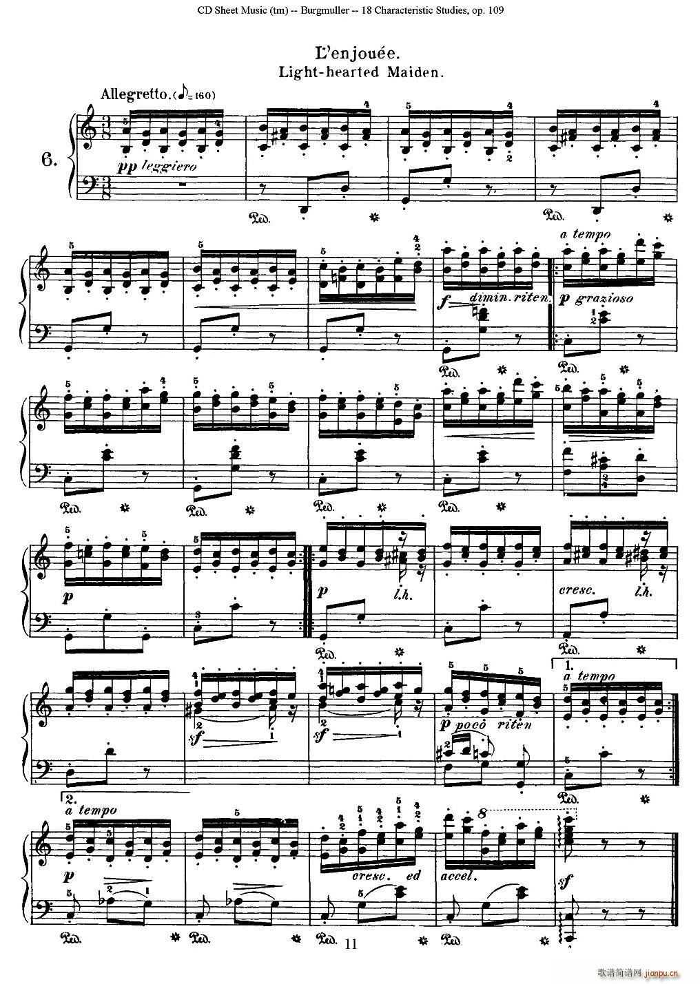 Burgmuller 18 Characteristic Studies 6(钢琴谱)1