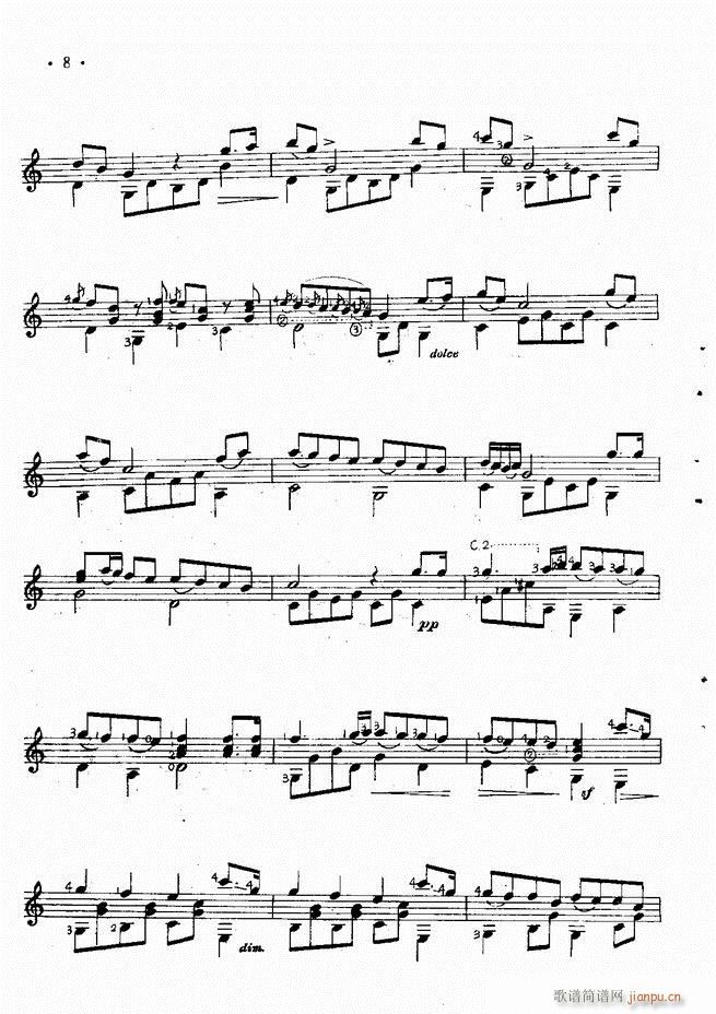 吉他独奏曲精选(钢琴谱)10