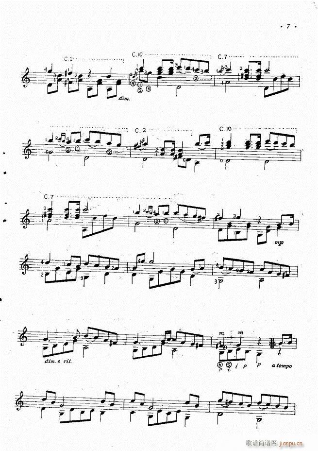 吉他独奏曲精选(钢琴谱)9