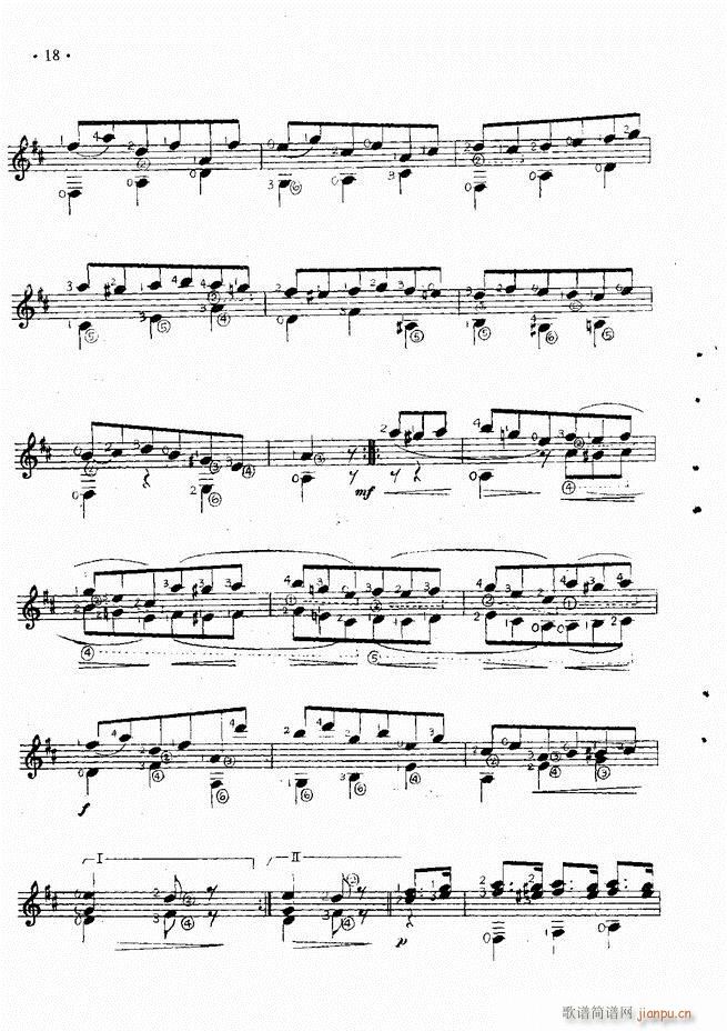 吉他独奏曲精选(钢琴谱)20