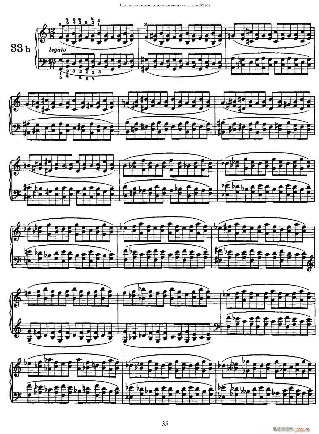 勃拉姆斯 51首练习曲 31 40a(钢琴谱)3