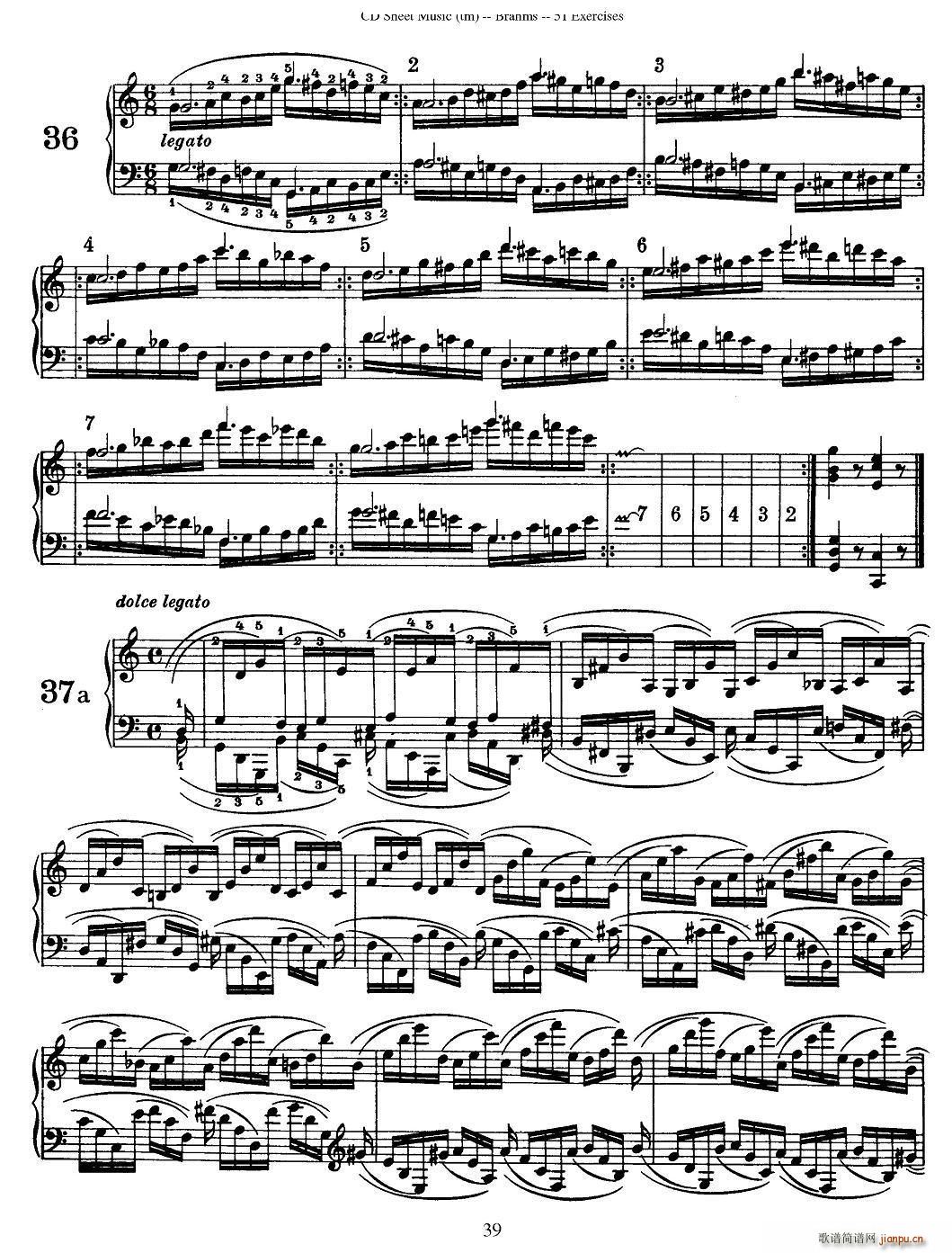勃拉姆斯 51首练习曲 31 40a(钢琴谱)7