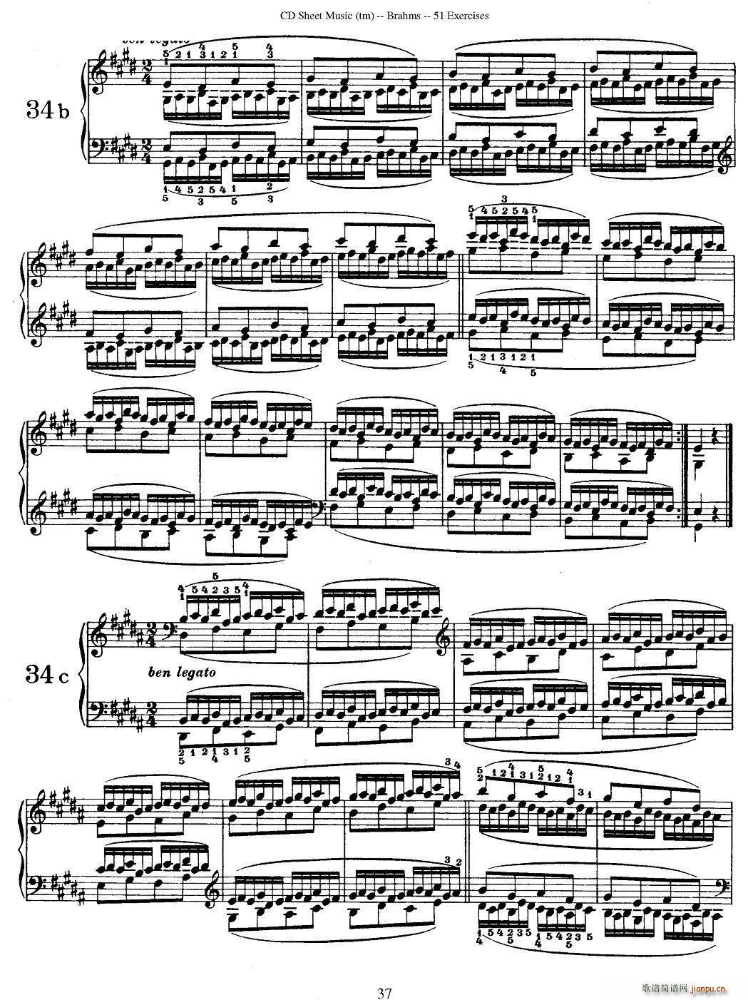 勃拉姆斯 51首练习曲 31 40a(钢琴谱)5