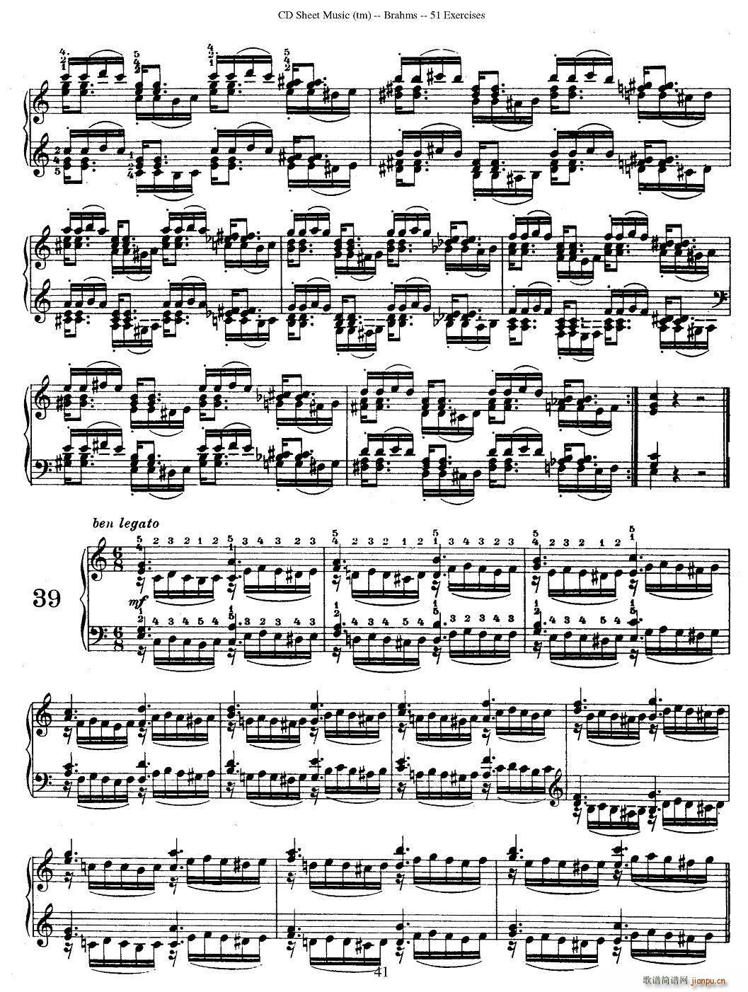 勃拉姆斯 51首练习曲 31 40a(钢琴谱)9