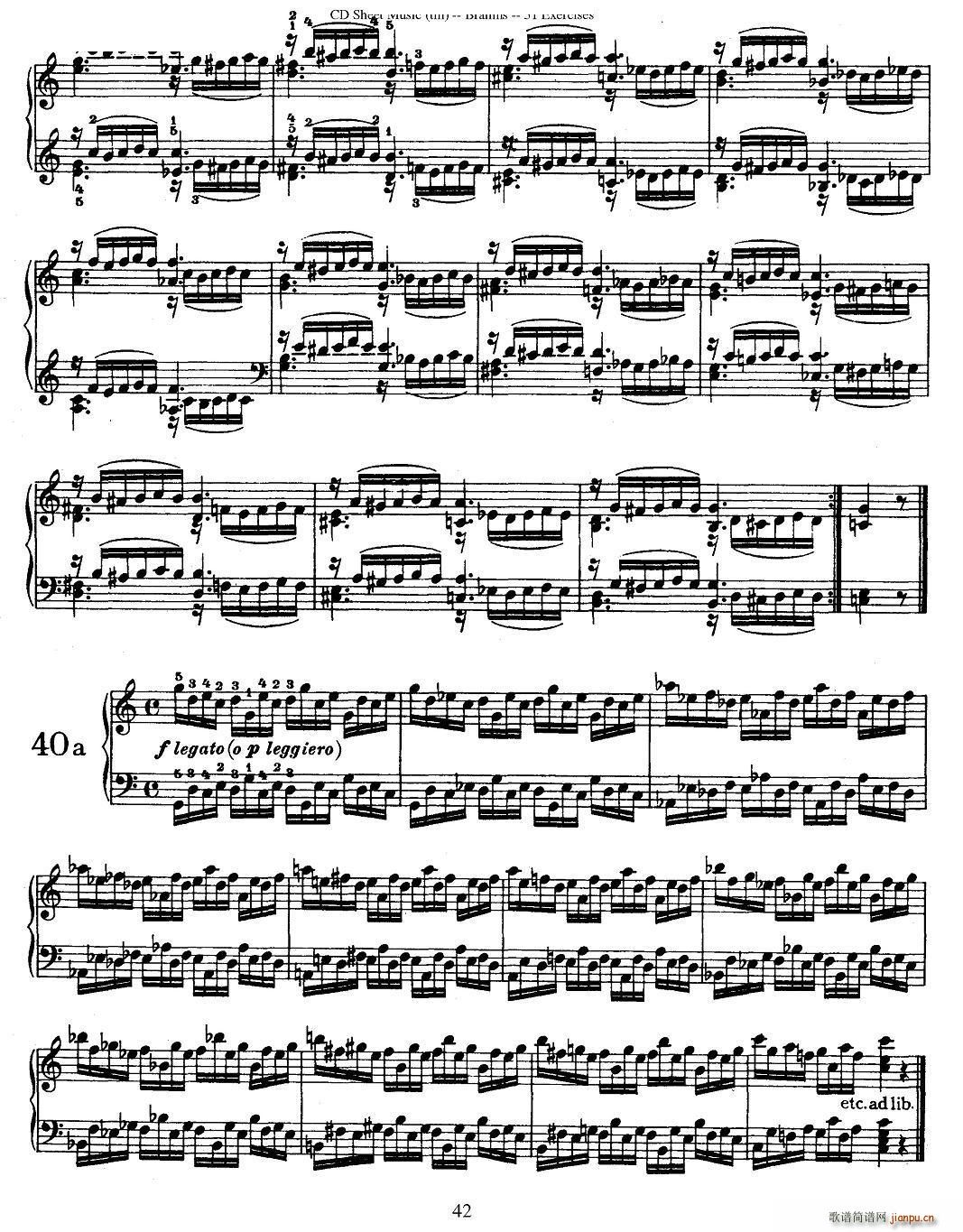 勃拉姆斯 51首练习曲 31 40a(钢琴谱)10