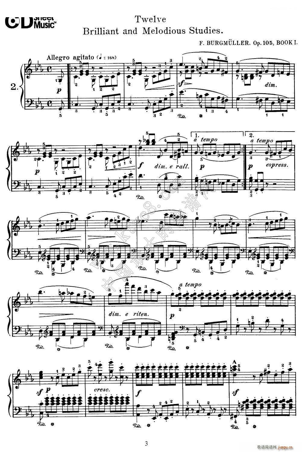 Burgmuller 12 Brillian and Melodious Studies(钢琴谱)1