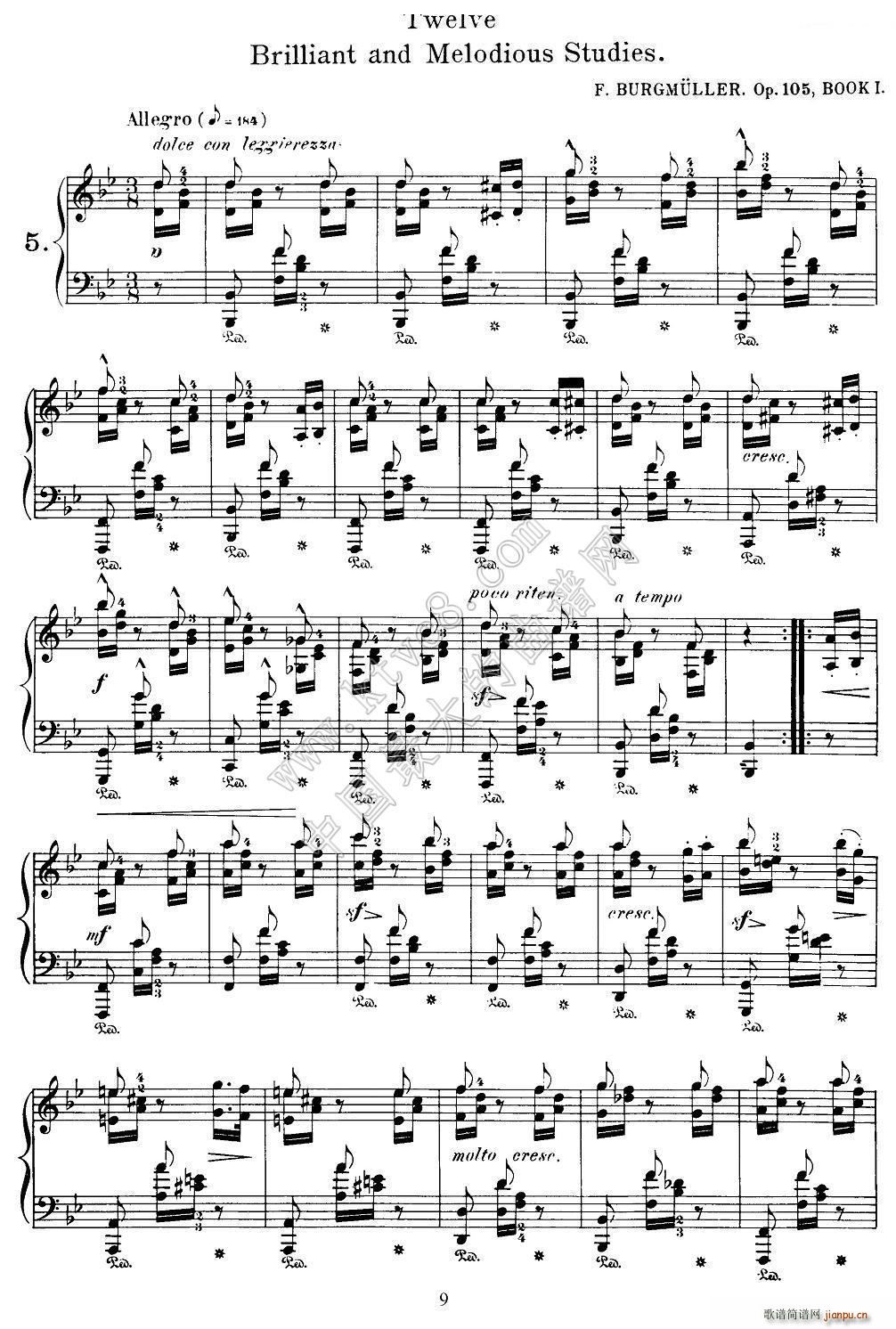 Burgmuller 12 Brillian and Melodious Studies 5(钢琴谱)1