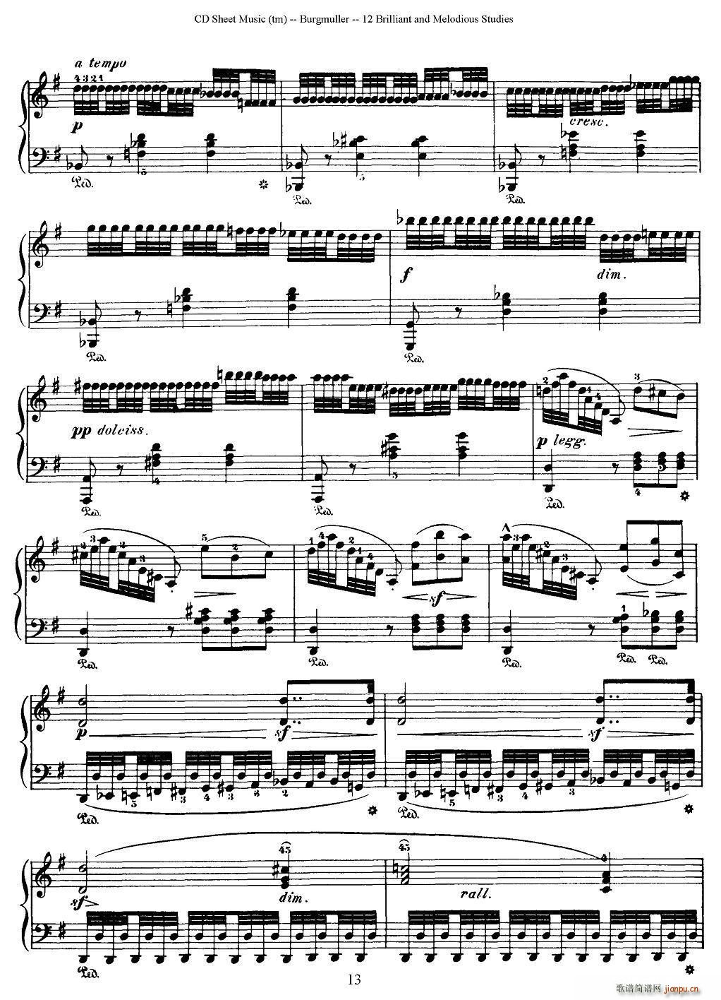 Burgmuller 12 Brillian and Melodious Studies 6(钢琴谱)3