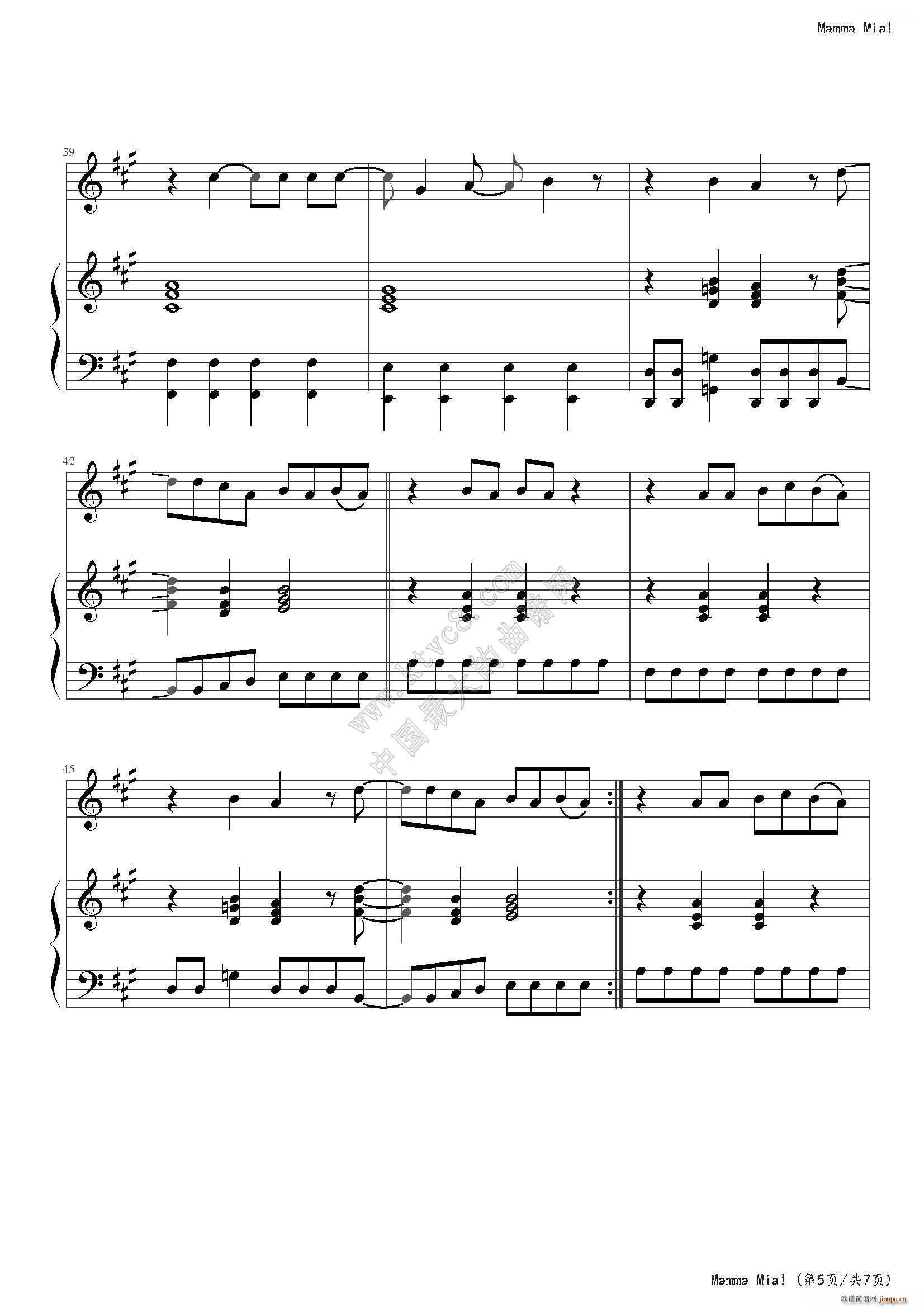 Mamma Mia(钢琴谱)6