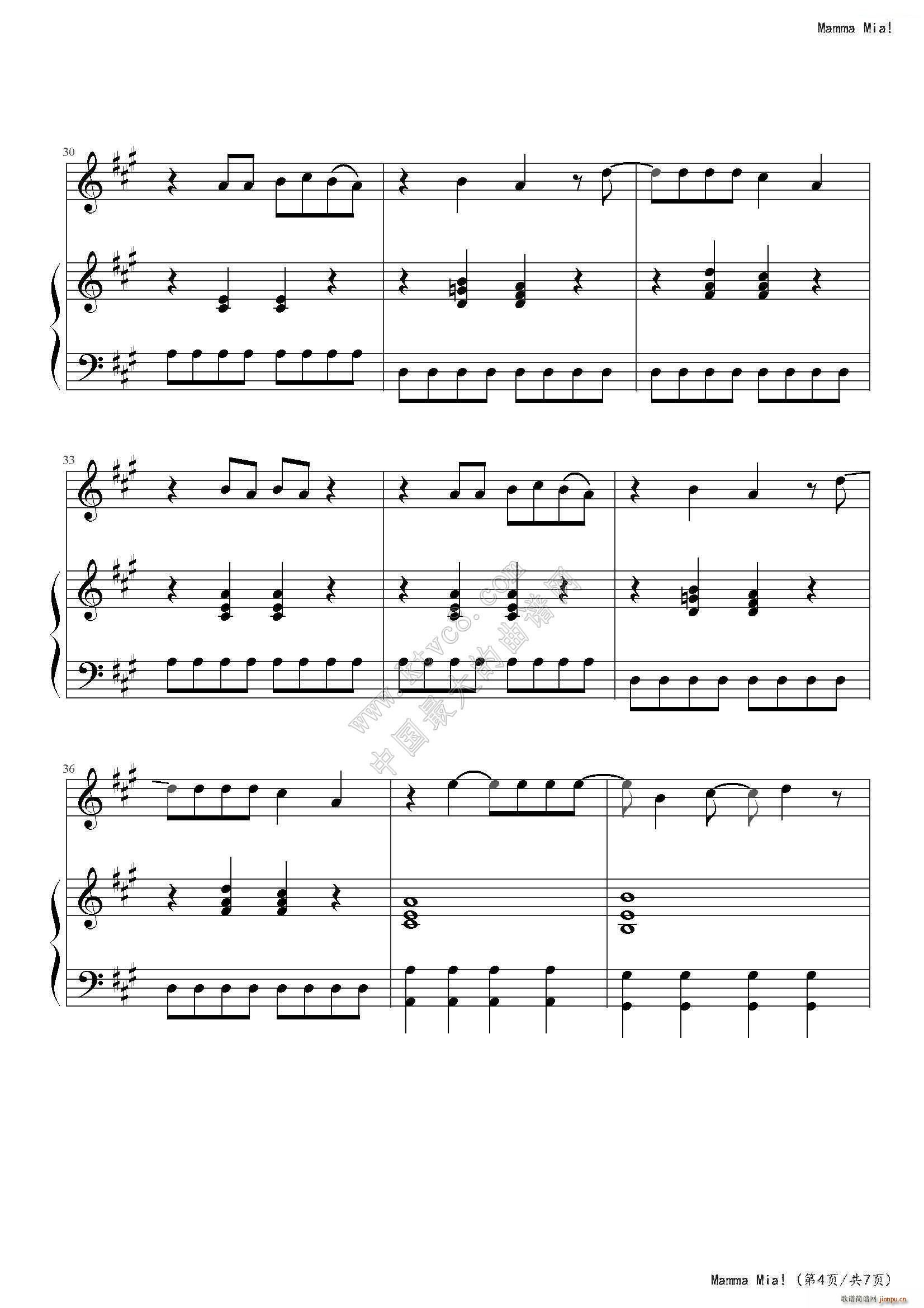 Mamma Mia(钢琴谱)5