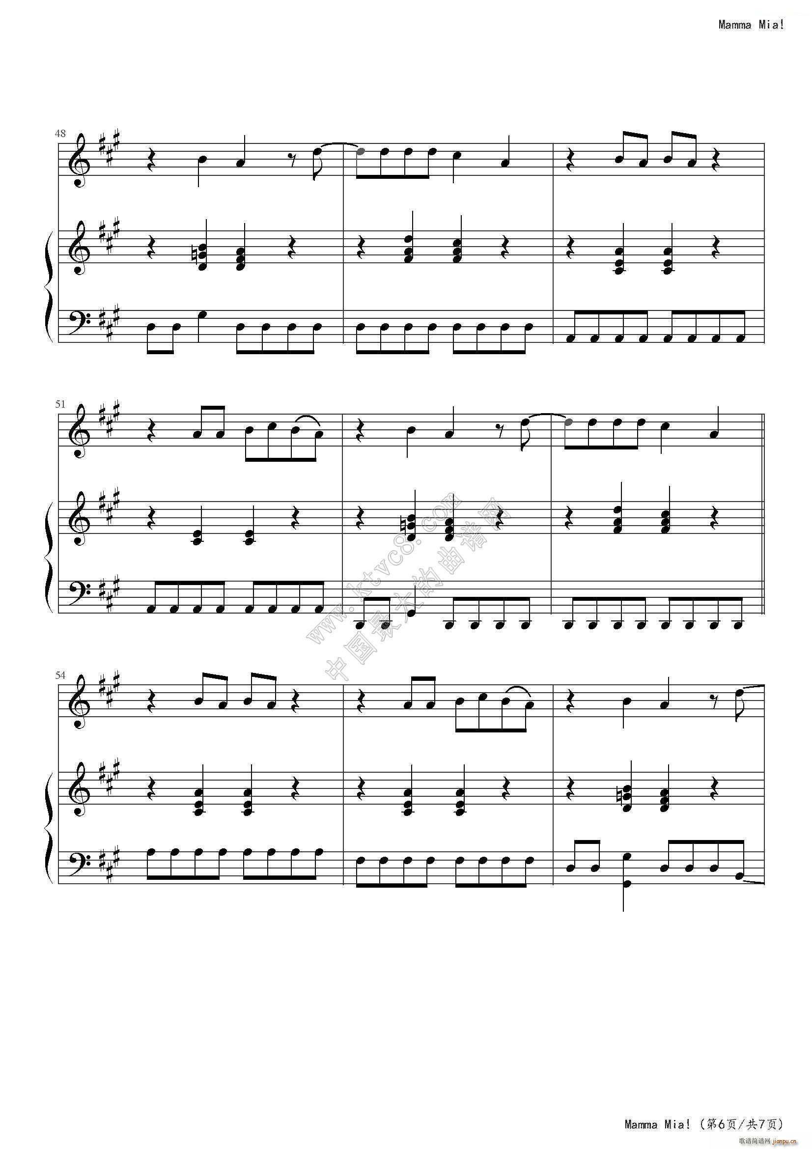 Mamma Mia(钢琴谱)7