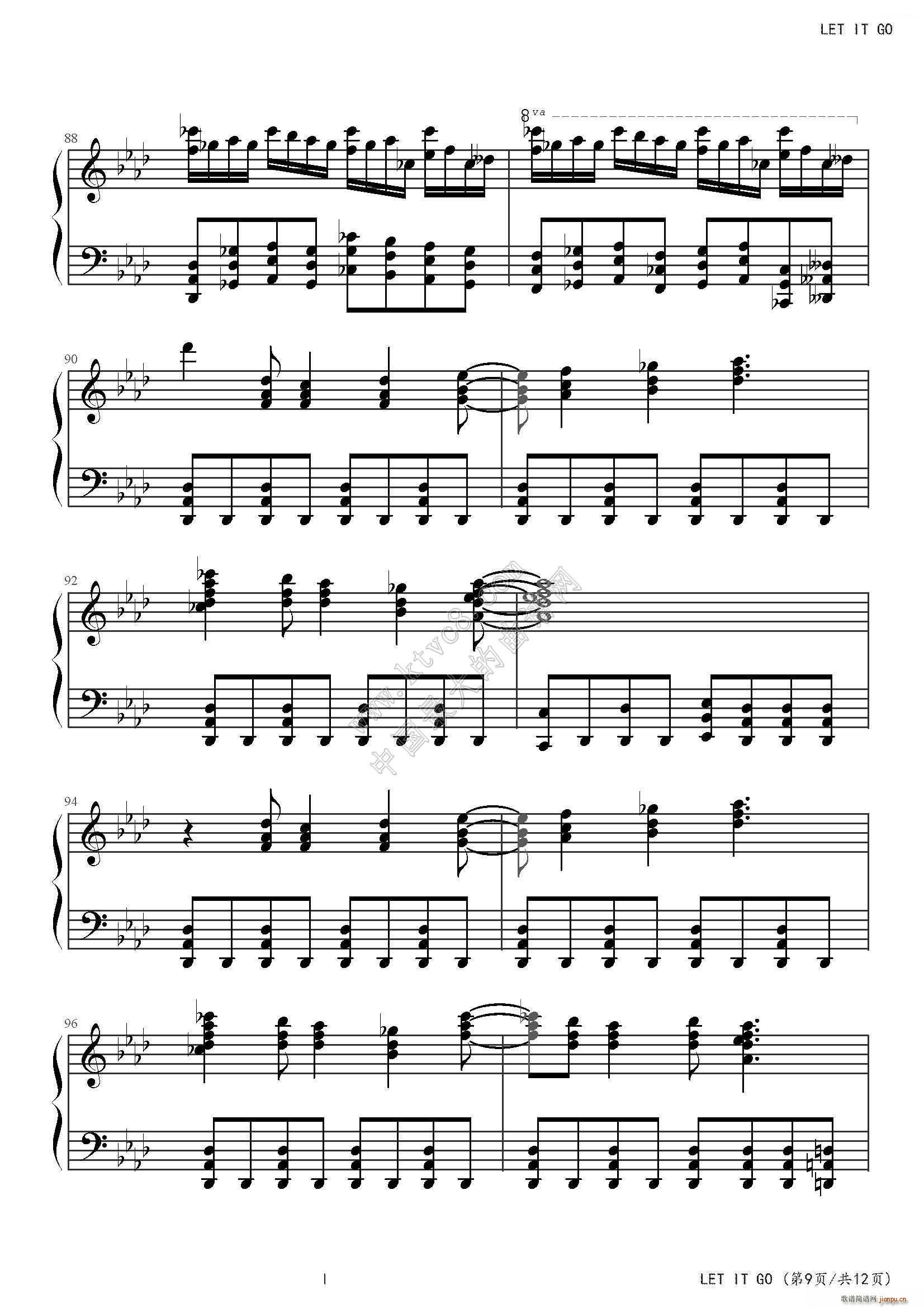 LET IT GO FROZEN(钢琴谱)9