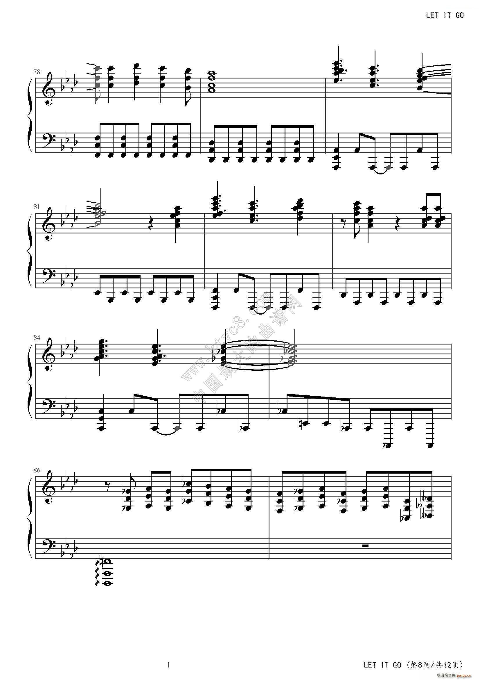 LET IT GO FROZEN(钢琴谱)8