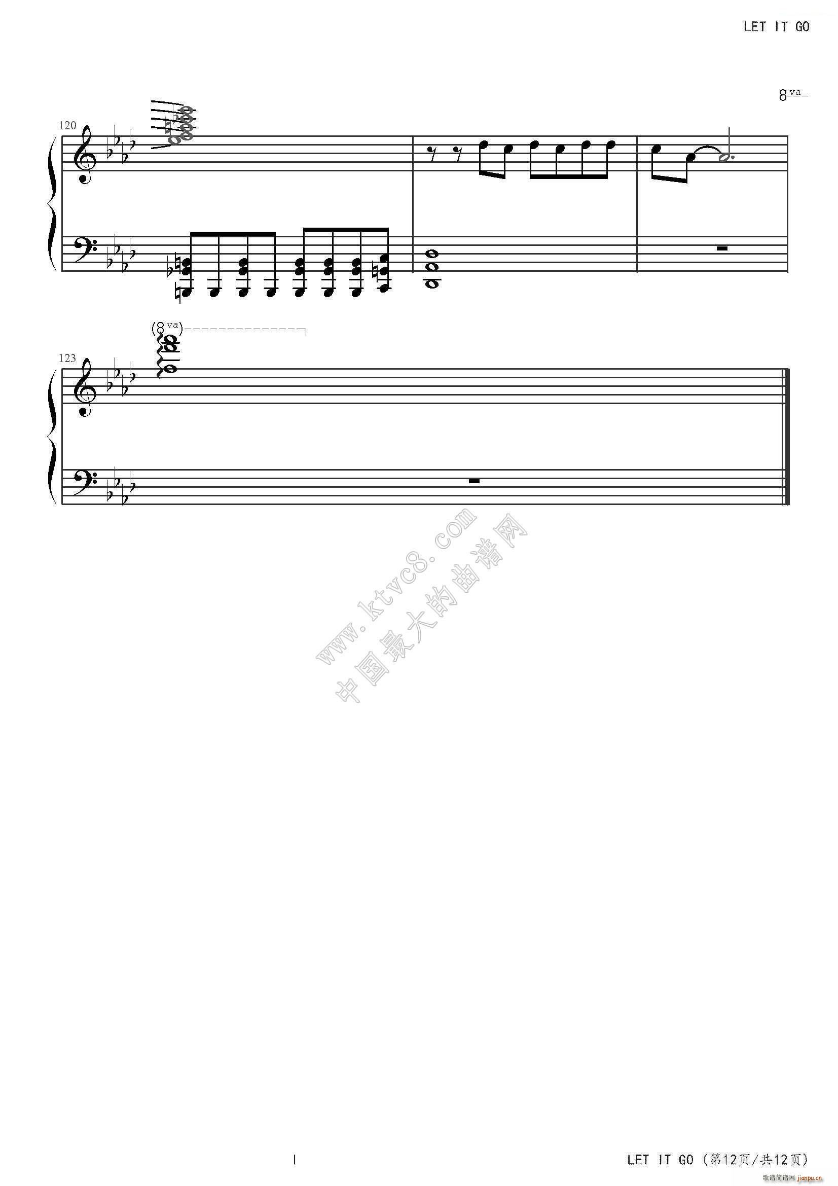 LET IT GO FROZEN(钢琴谱)12