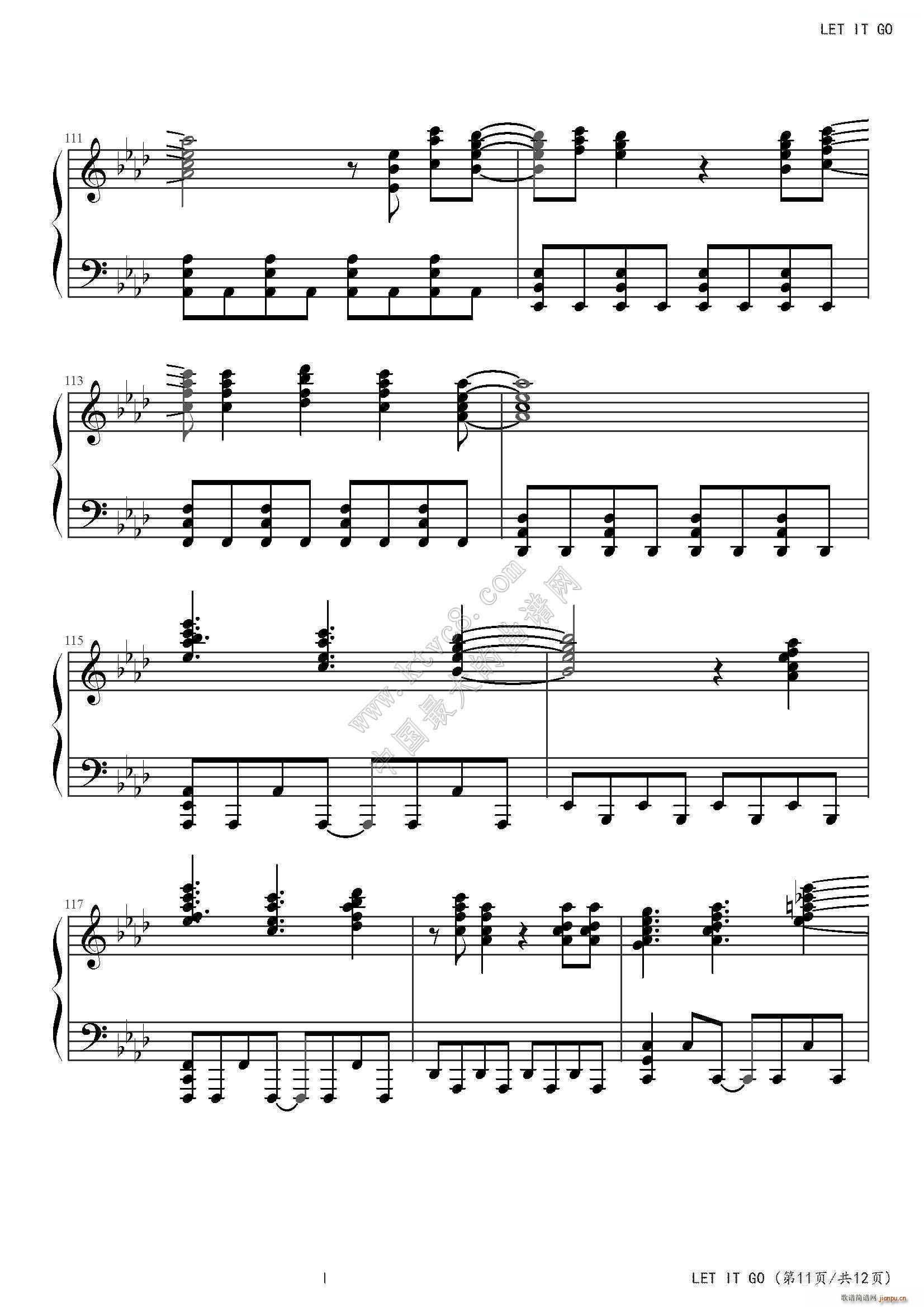 LET IT GO FROZEN(钢琴谱)11