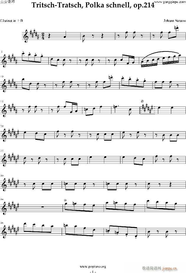 闲聊波尔卡 单簧管(钢琴谱)1