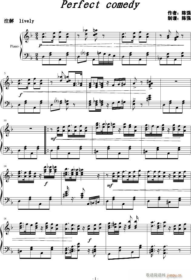 Perfect Comedy(钢琴谱)1