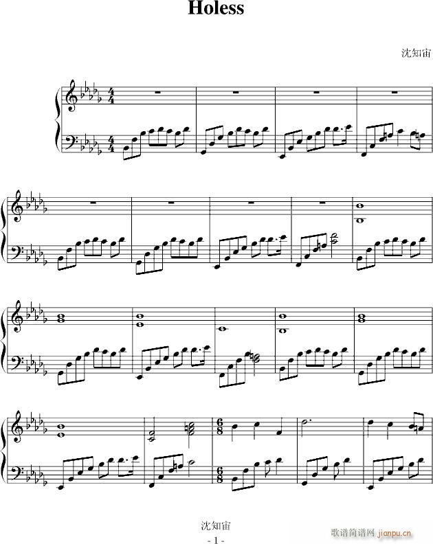 Holess(钢琴谱)1
