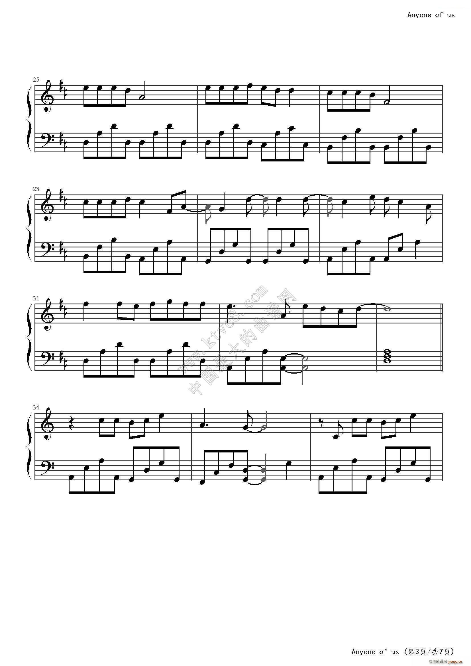 Anyone of us(钢琴谱)3