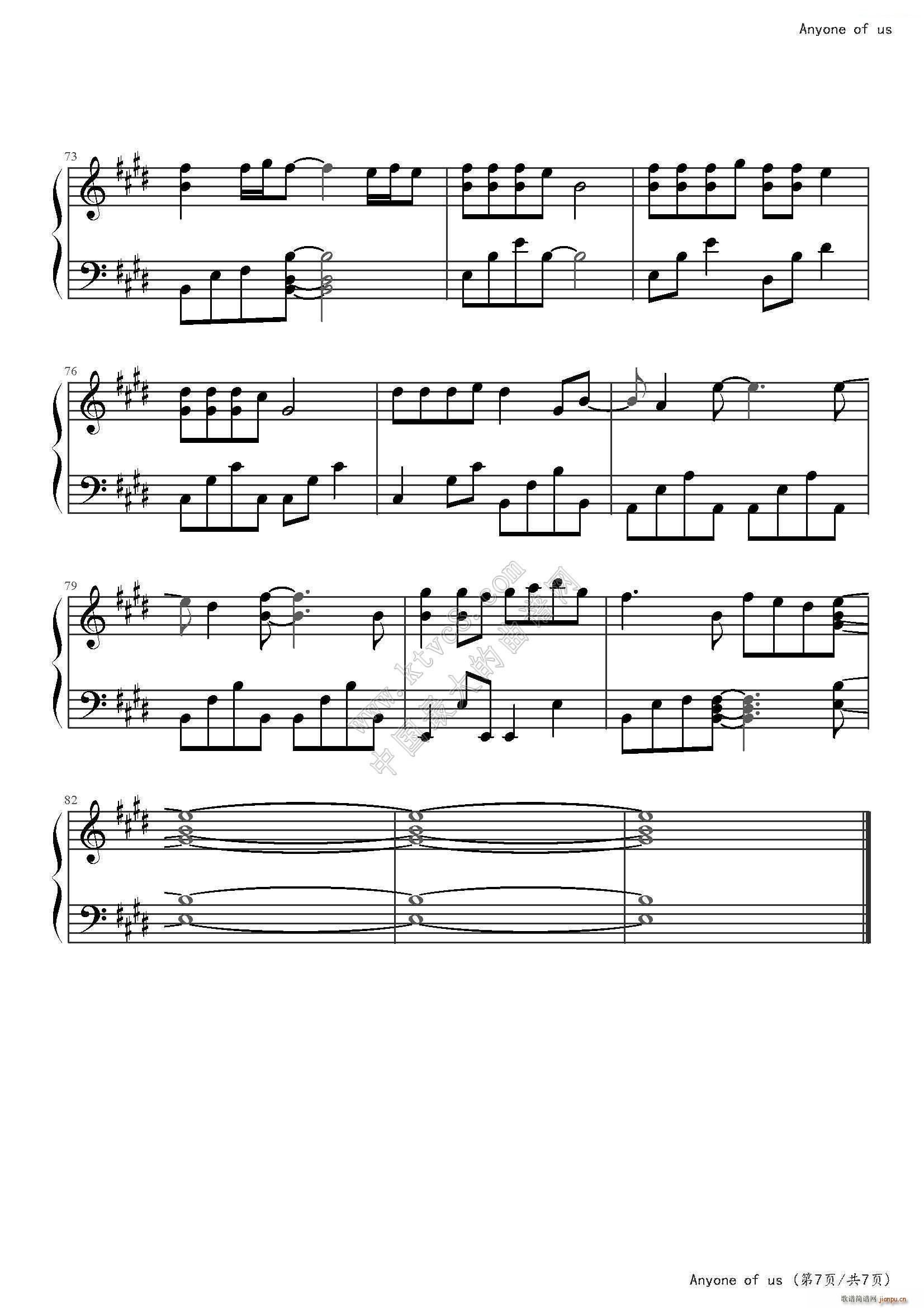 Anyone of us(钢琴谱)7