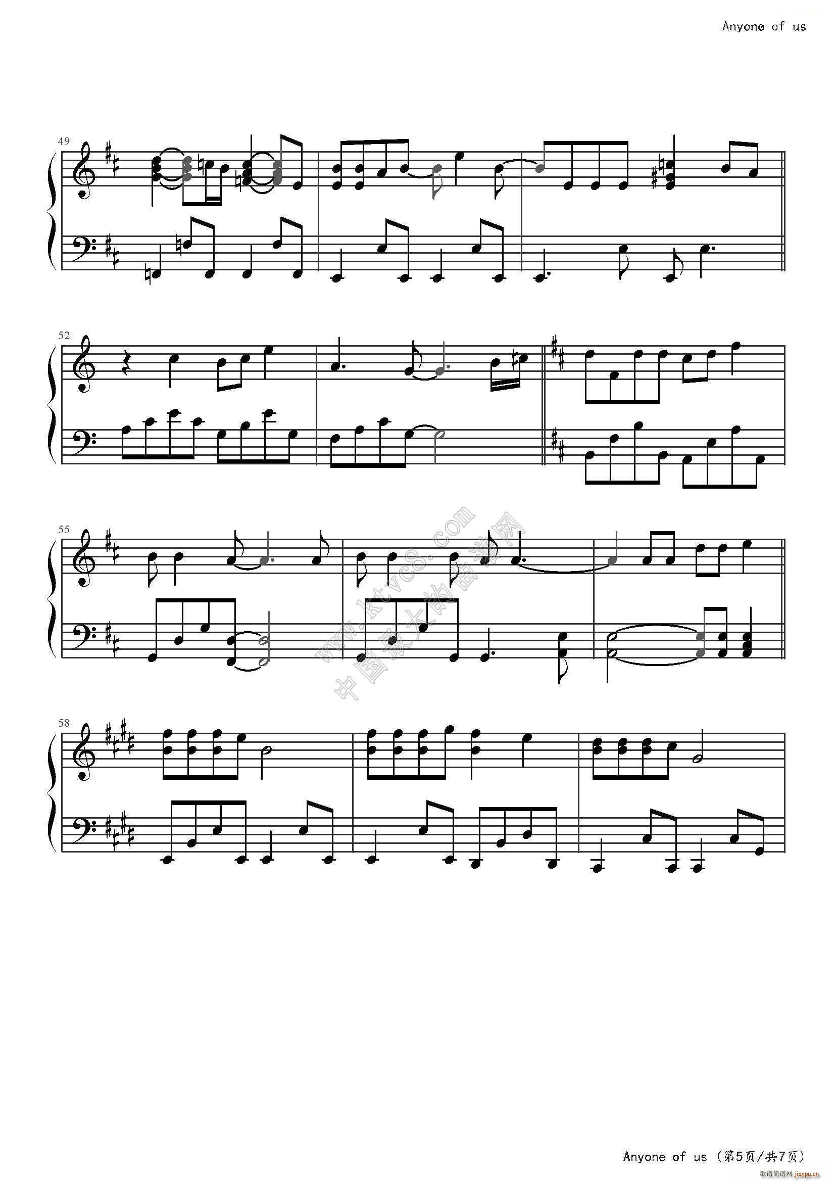 Anyone of us(钢琴谱)5