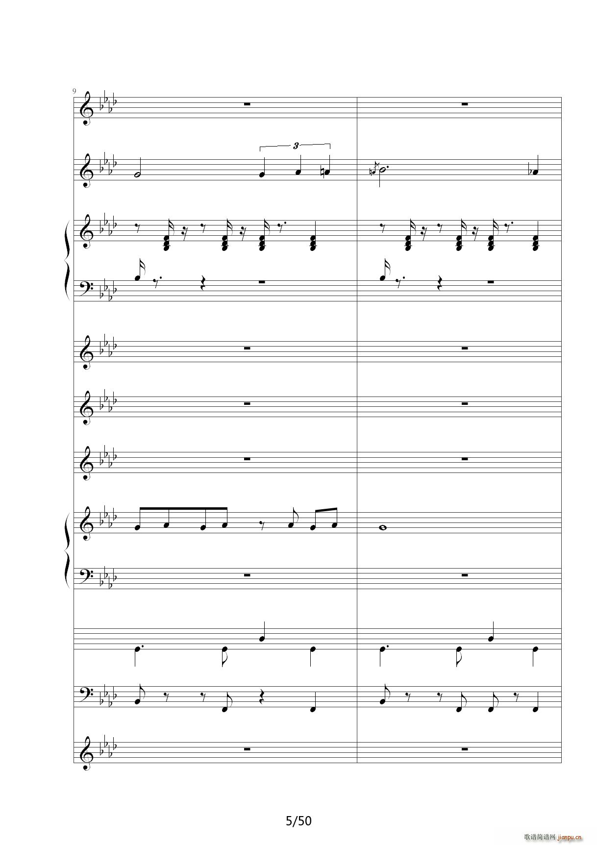 胡萝卜须 降A调(钢琴谱)5