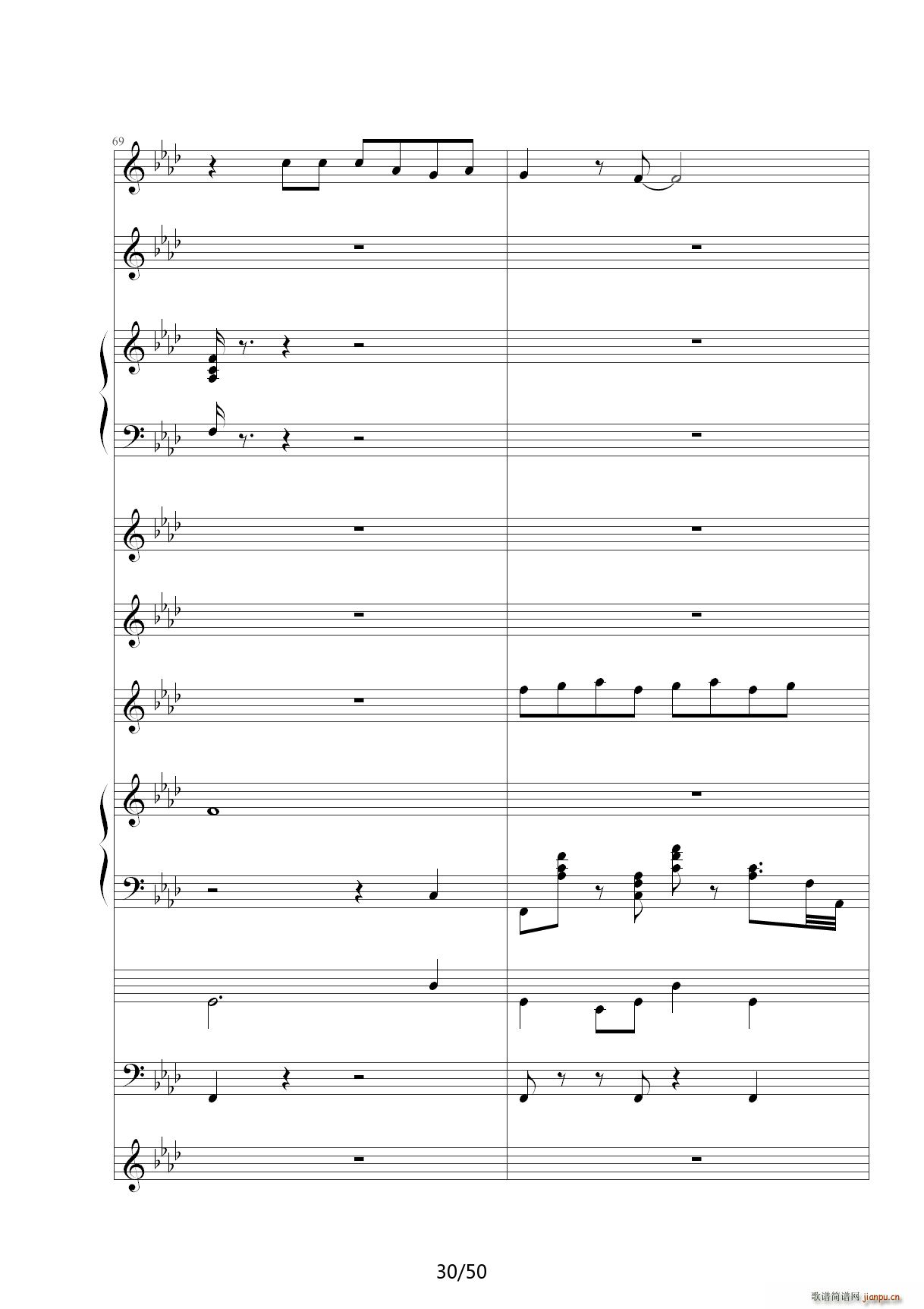 胡萝卜须 降A调(钢琴谱)30