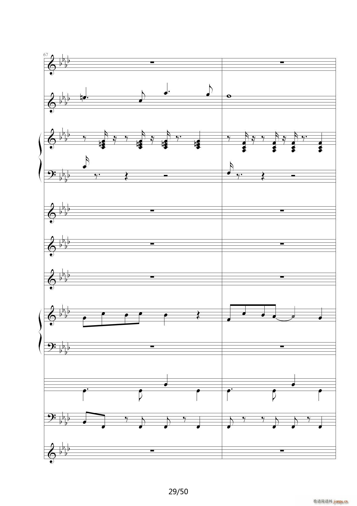 胡萝卜须 降A调(钢琴谱)29