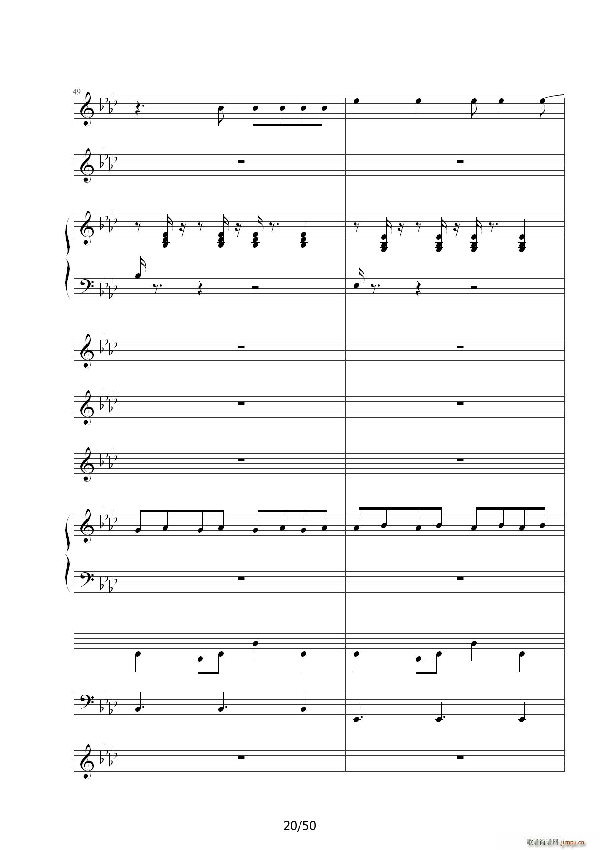 胡萝卜须 降A调(钢琴谱)20