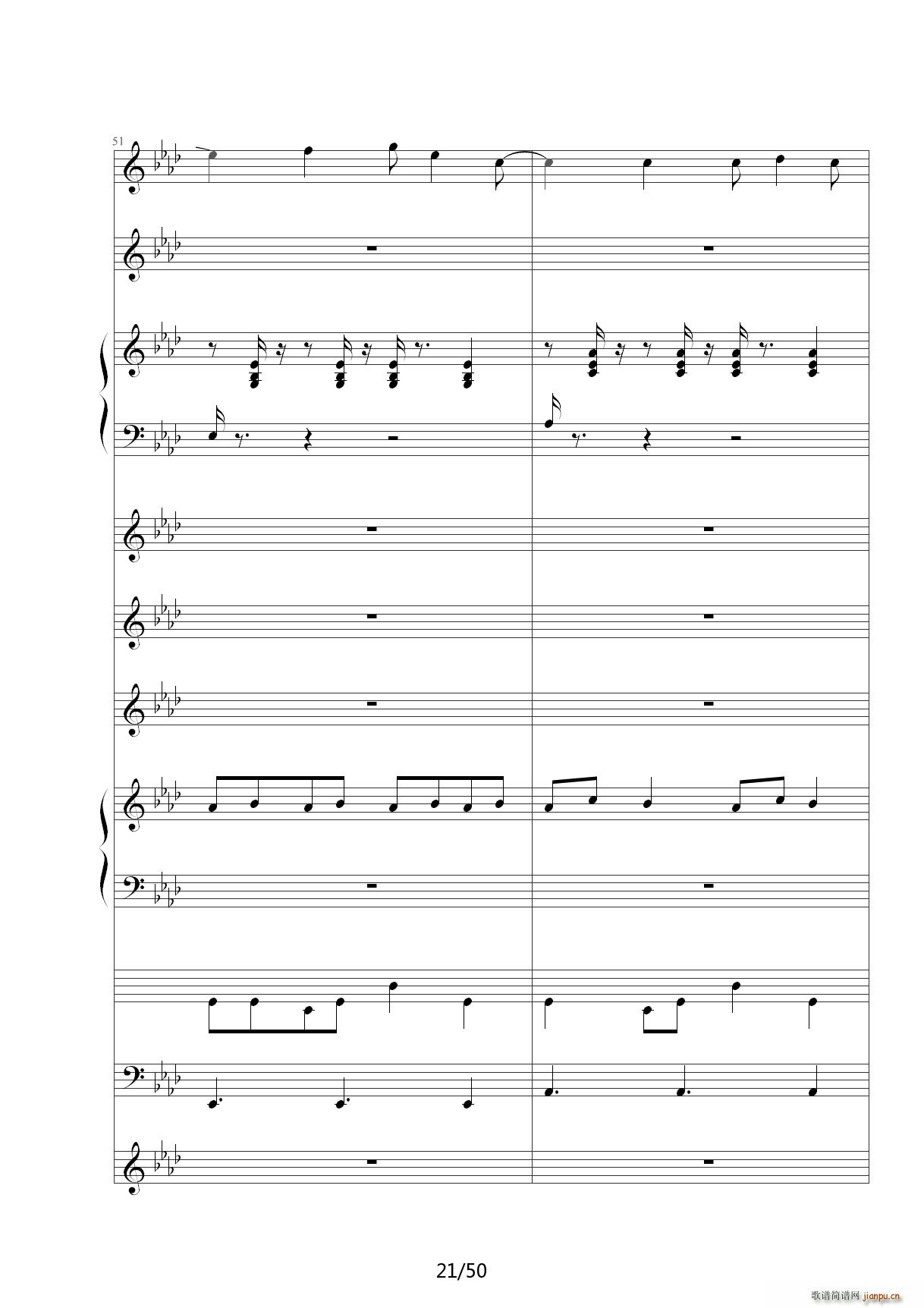 胡萝卜须 降A调(钢琴谱)21