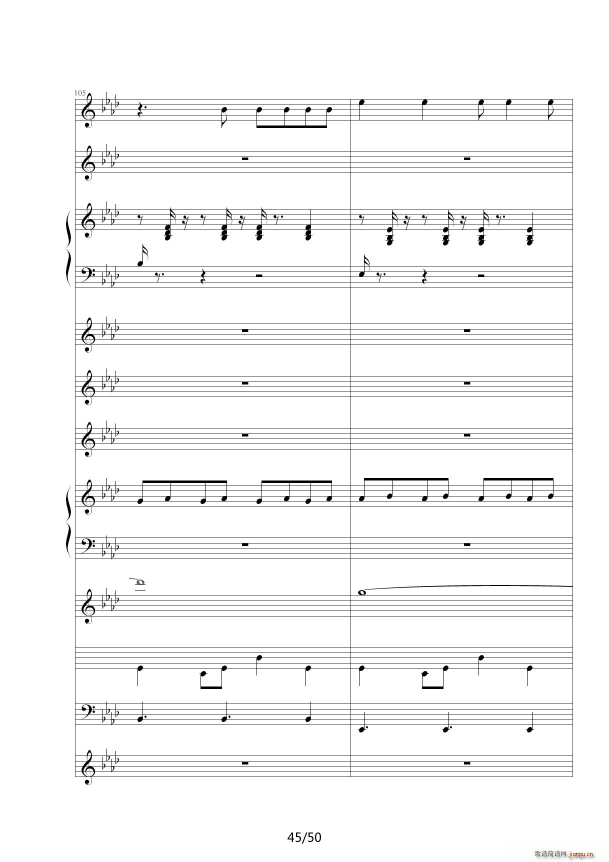 胡萝卜须 降A调(钢琴谱)45