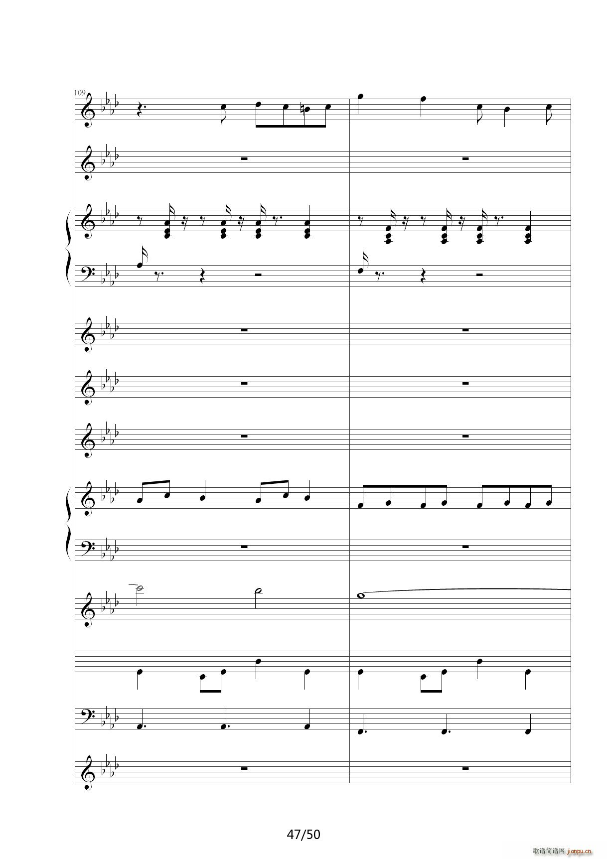 胡萝卜须 降A调(钢琴谱)47