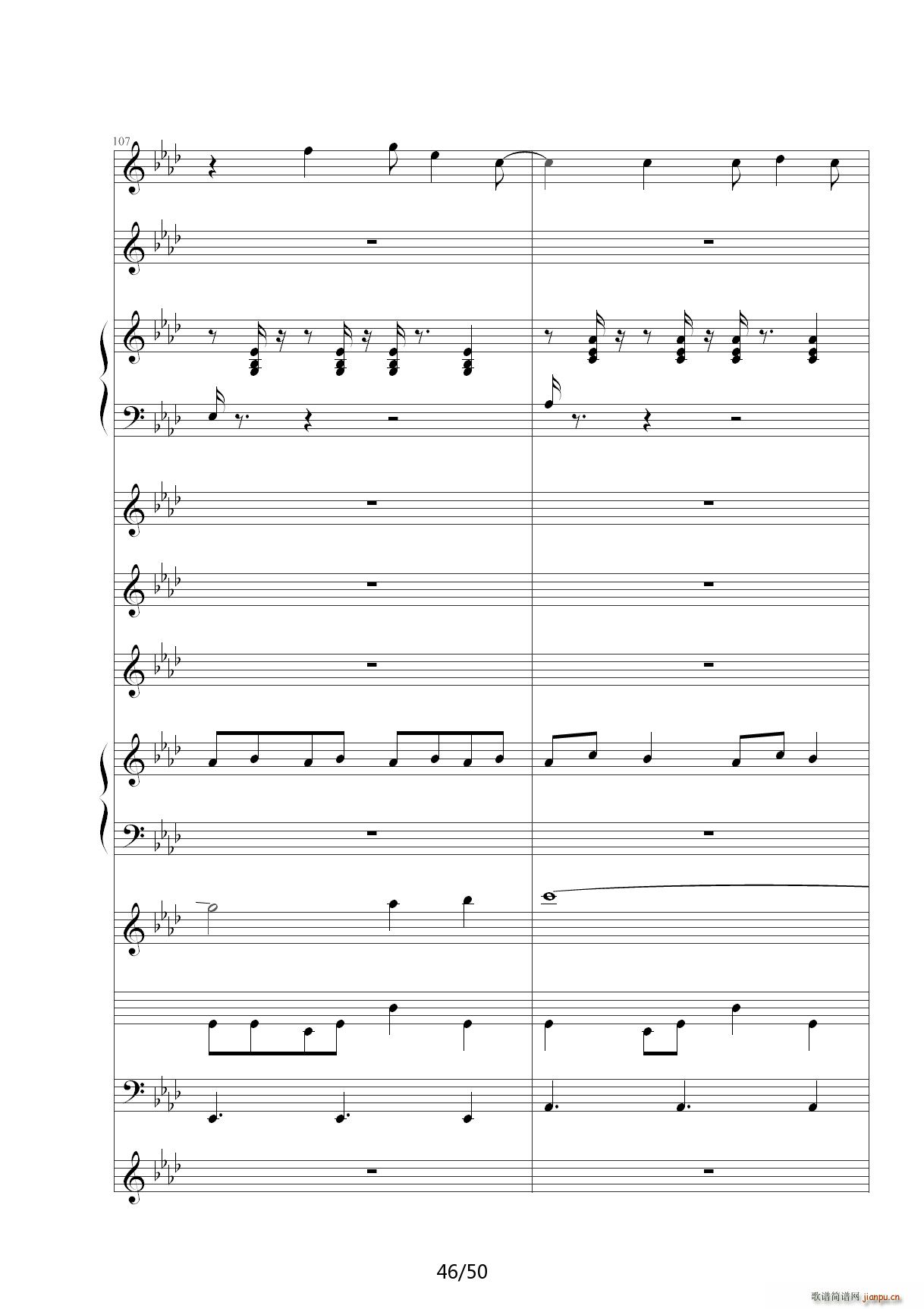 胡萝卜须 降A调(钢琴谱)46