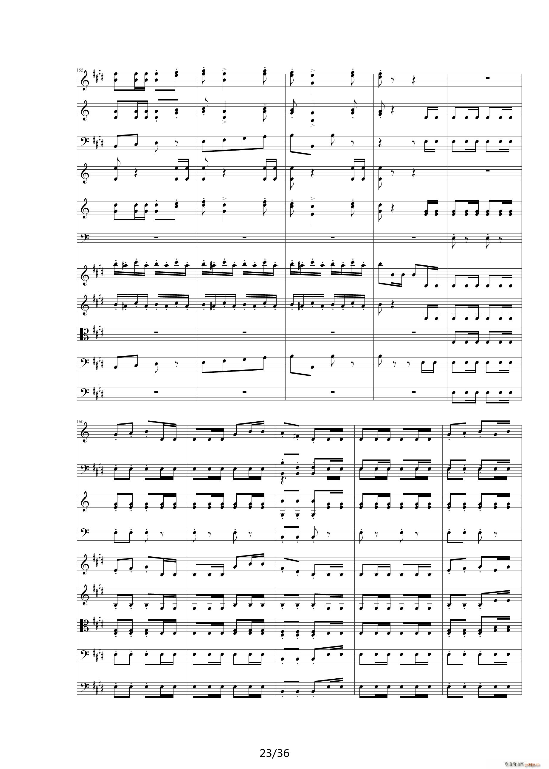 威廉退尔序曲原版扒谱 E调(钢琴谱)21