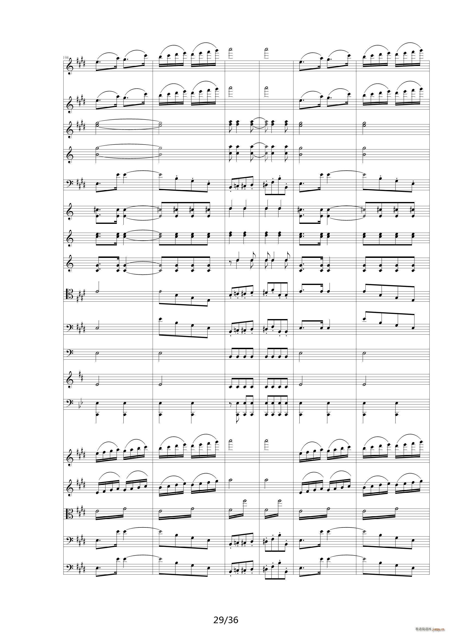 威廉退尔序曲原版扒谱 E调(钢琴谱)29