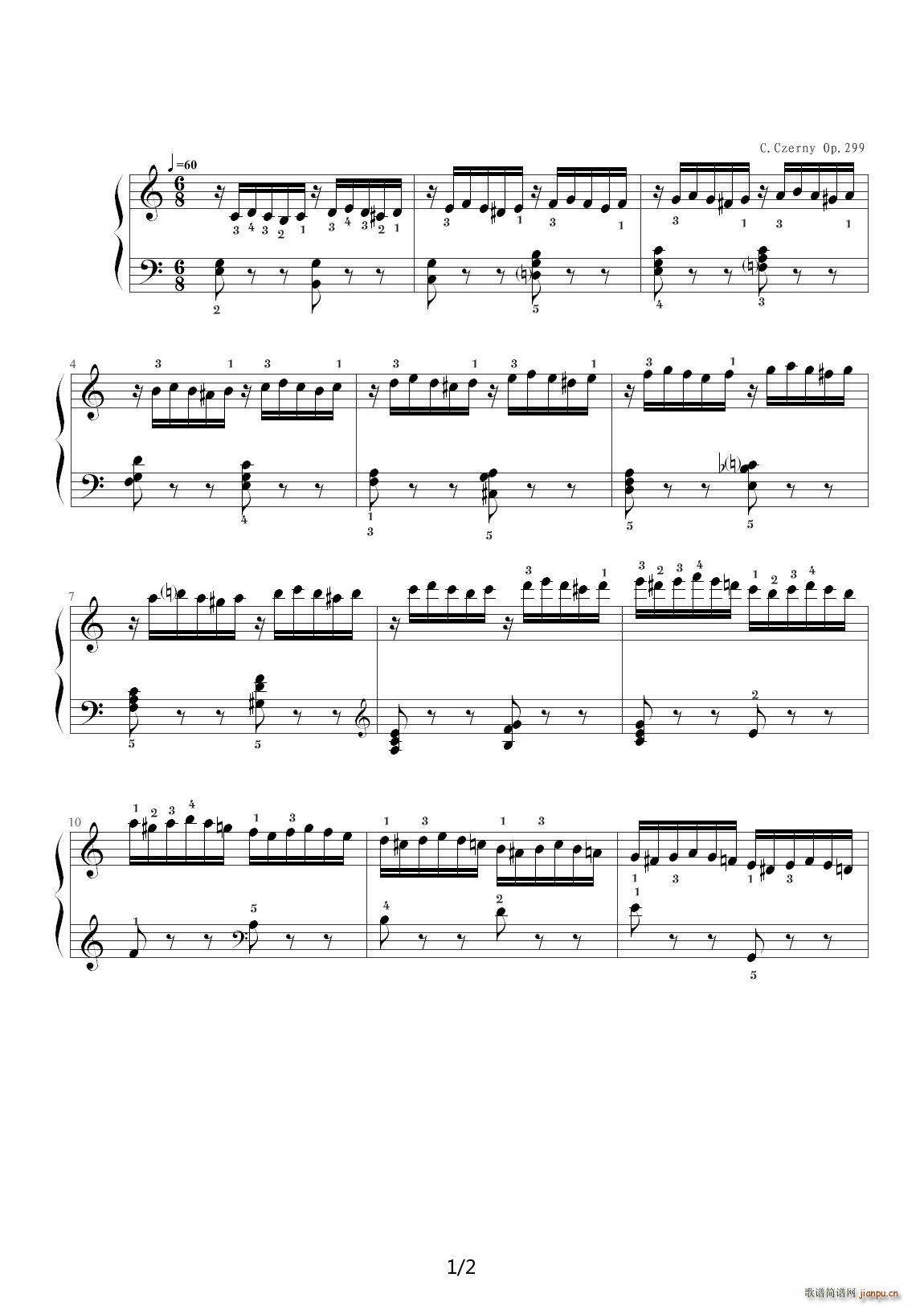 车尔尼299 No 04 C调(钢琴谱)1
