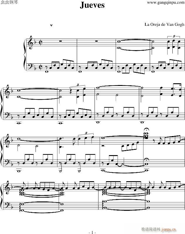 Jueves(钢琴谱)1
