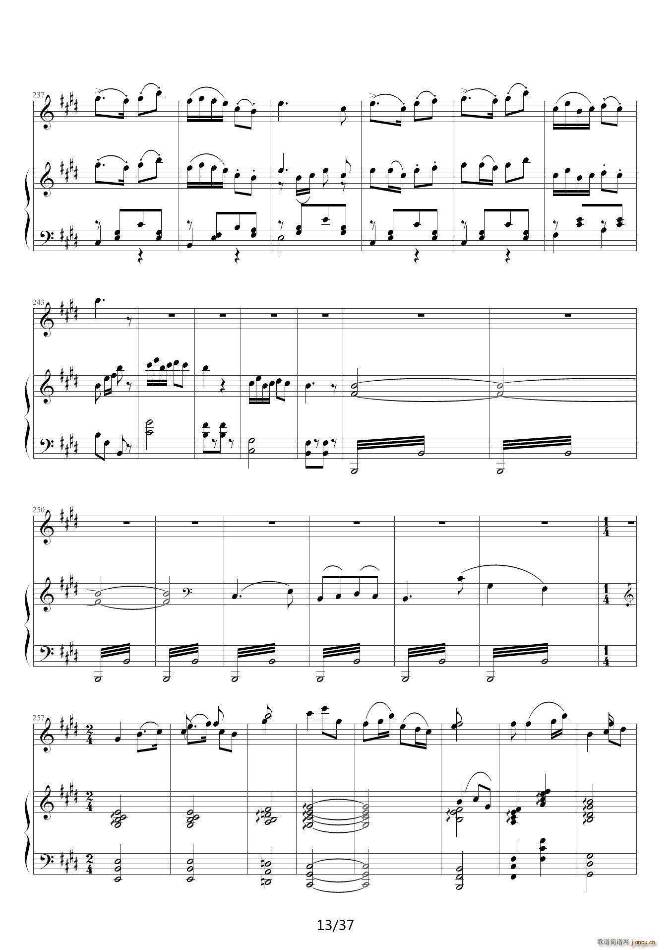 梁祝 G调(钢琴谱)13