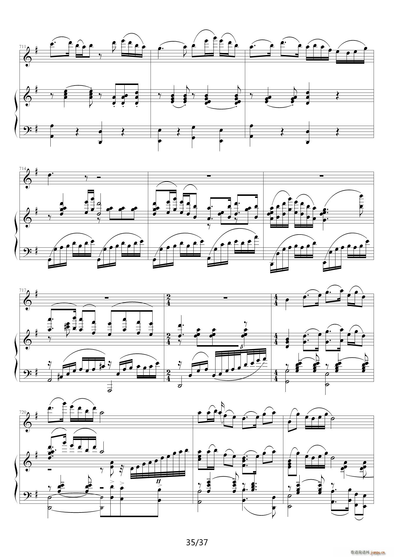 梁祝 G调(钢琴谱)35