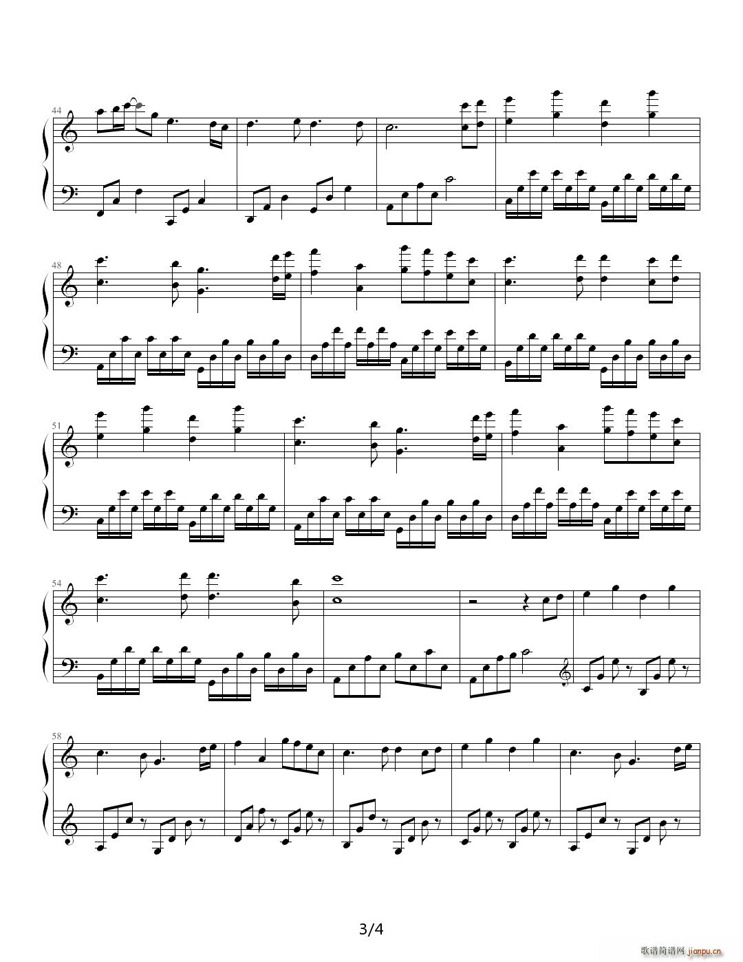 花开的季节 C调(钢琴谱)3