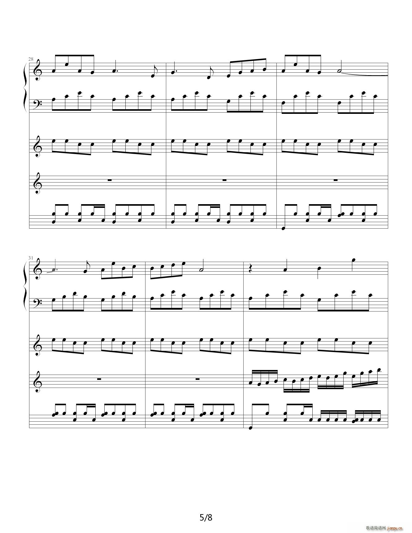 CLANNAD 潮Qり C调(钢琴谱)5