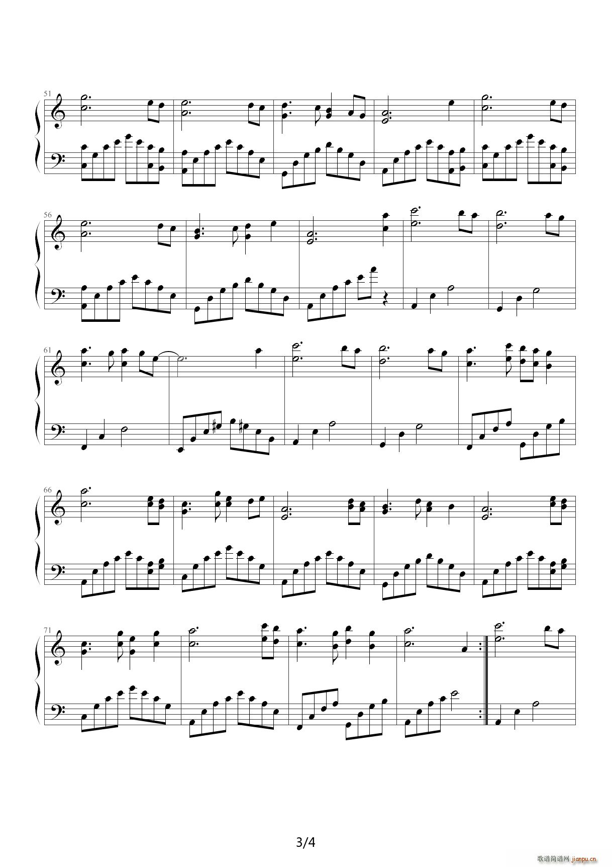 迷梦之恋 C调(钢琴谱)3