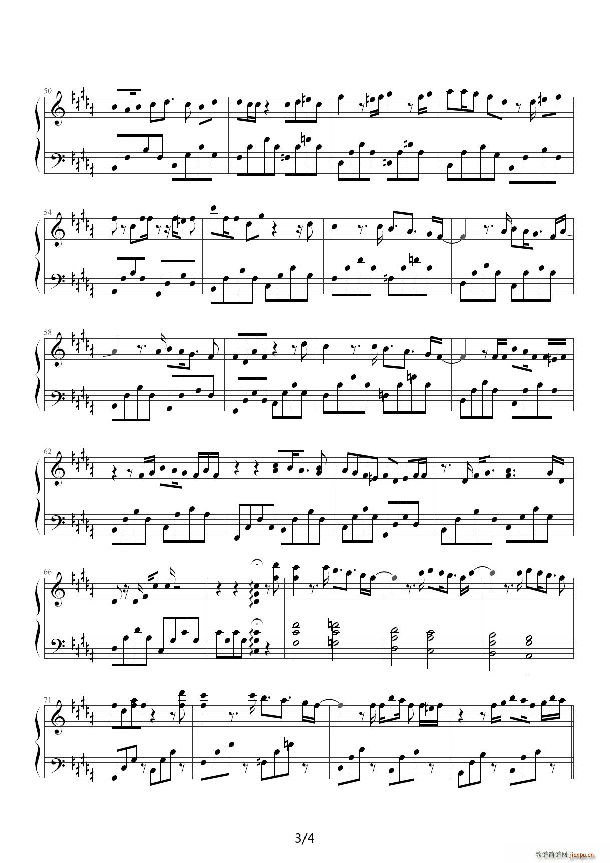 追逐繁星的孩子 Hello Goodbye Hello B调(钢琴谱)3