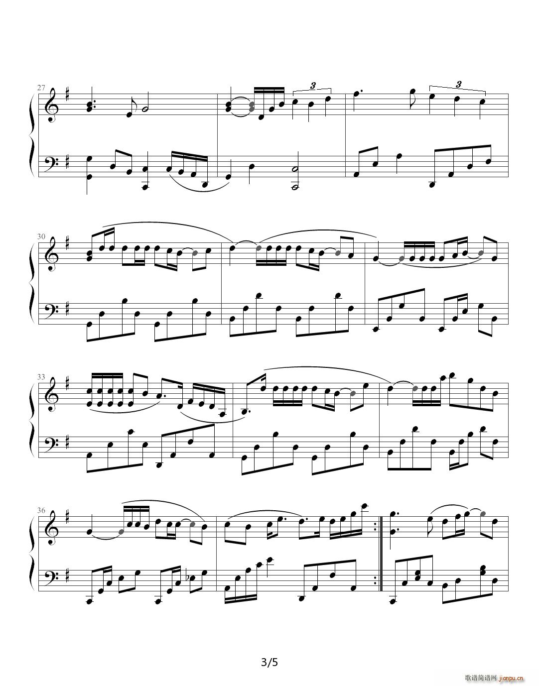 灰姑娘 G调(钢琴谱)3