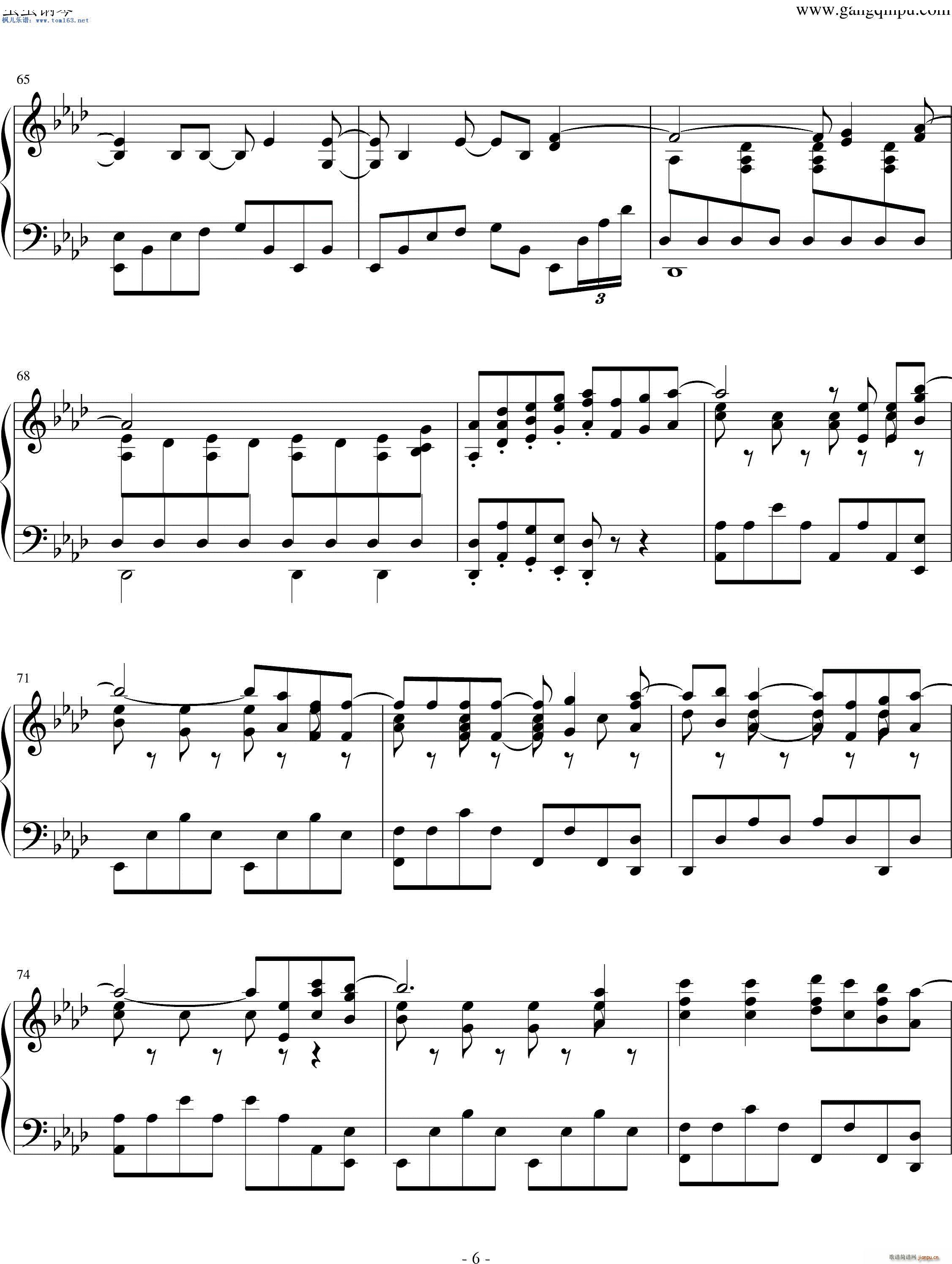 Let It Go 电影 冰雪奇缘 主题曲(钢琴谱)6