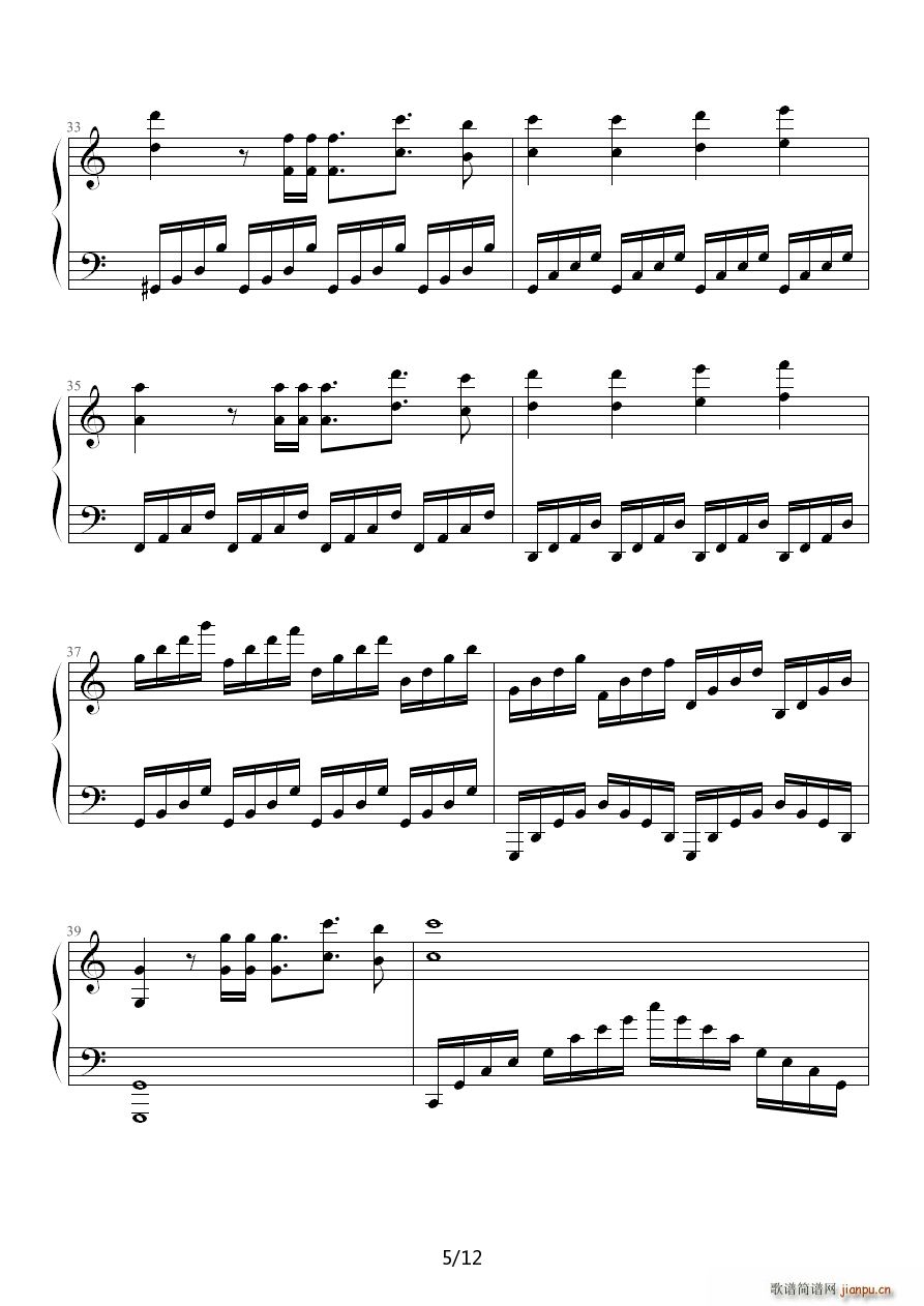 Wonderland马克西姆(钢琴谱)5