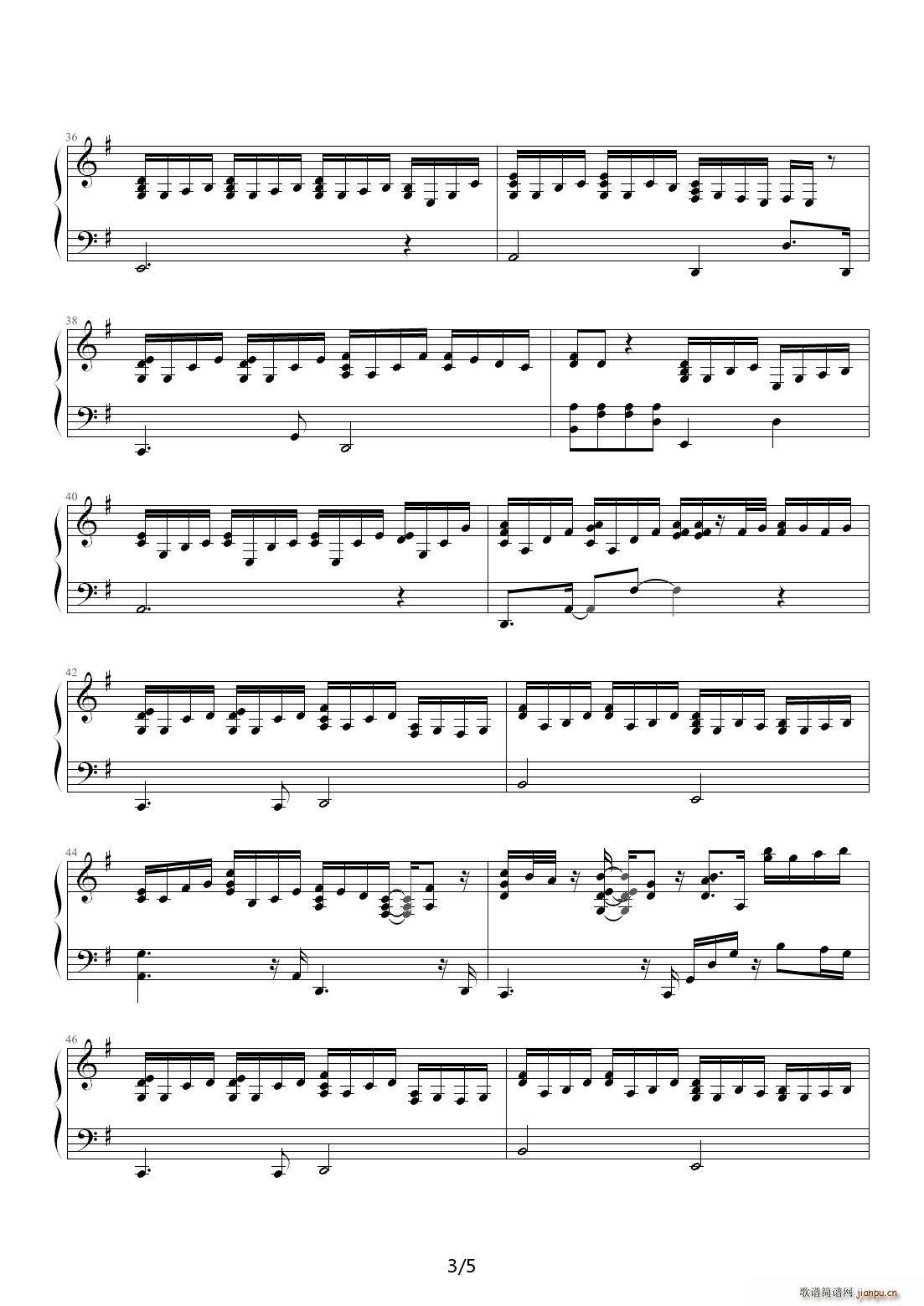 我一点都不难过 G调(钢琴谱)3