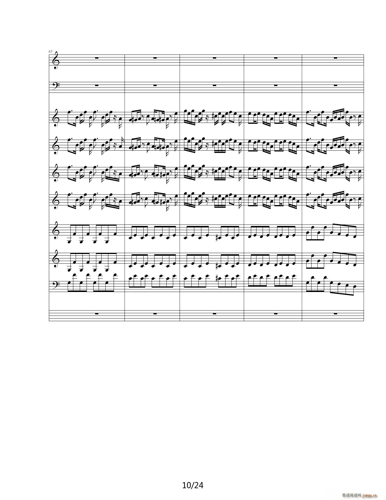 海上钢琴师的一首舞曲 用的是Jass谱表(钢琴谱)10