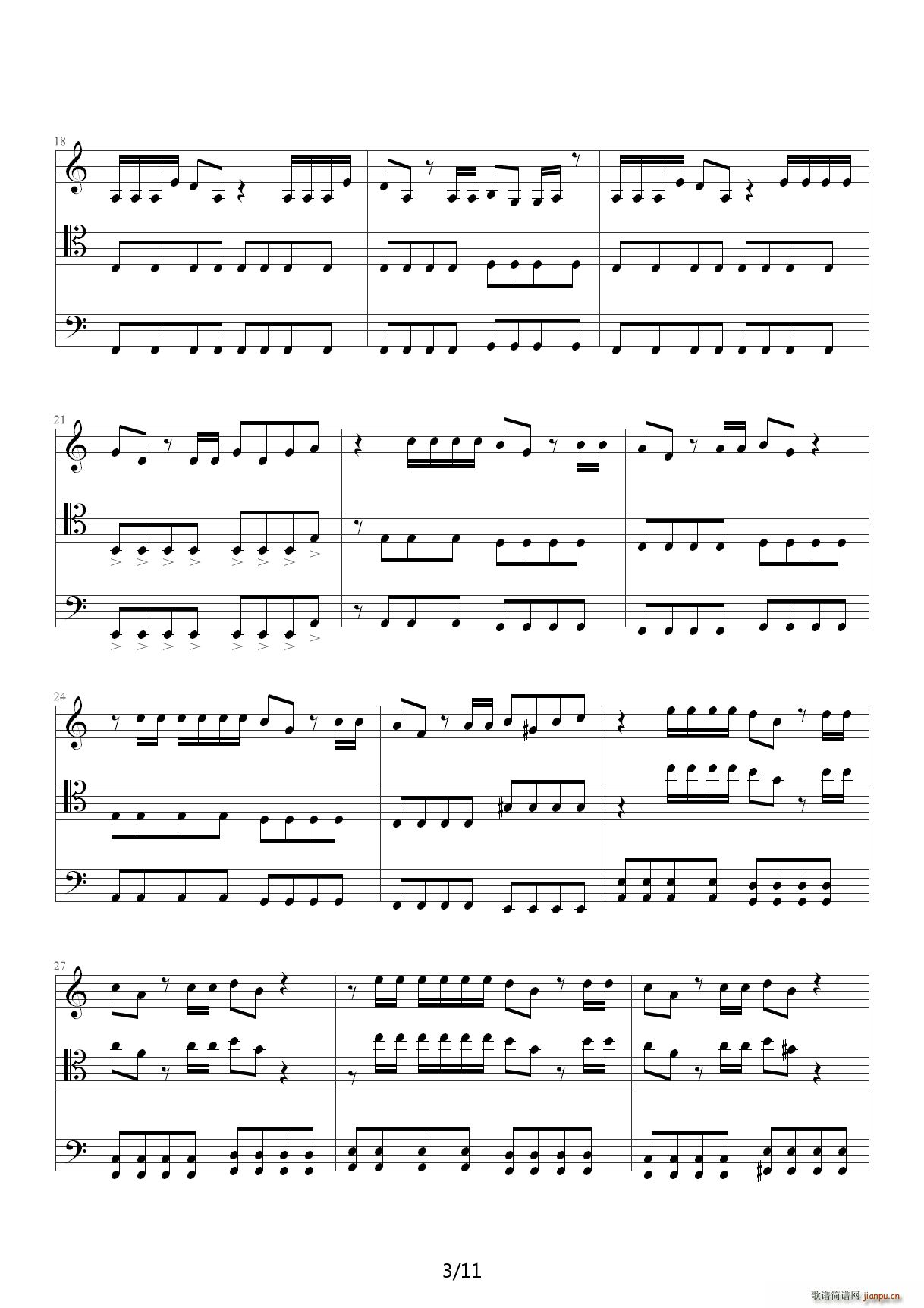 smooth criminal 大提琴版 C调(钢琴谱)3