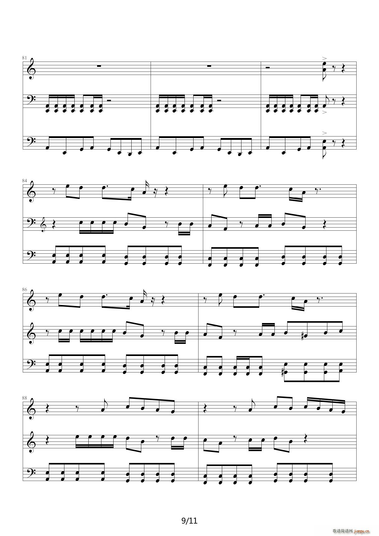 smooth criminal 大提琴版 C调(钢琴谱)9